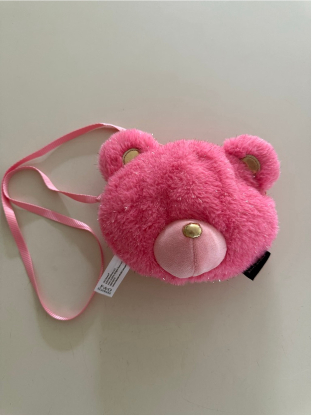 Girls FAO Schwarz Pink Teddy Bear Crossbody Bag One Size